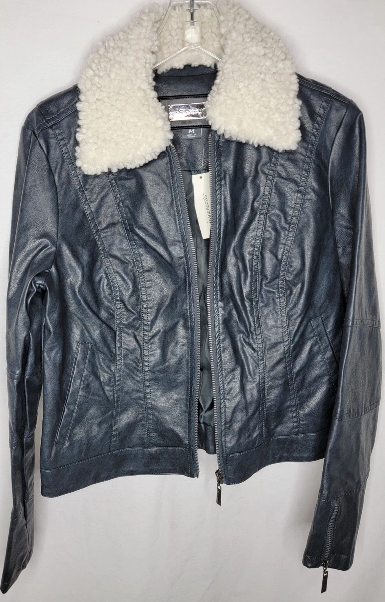 Jou jou faux leather moto jacket cheap