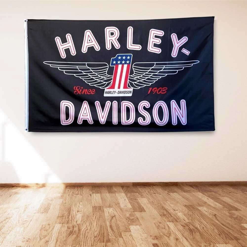 Haarleyy Davidson Motorcycle House Flag Banner Garage Wall Decor