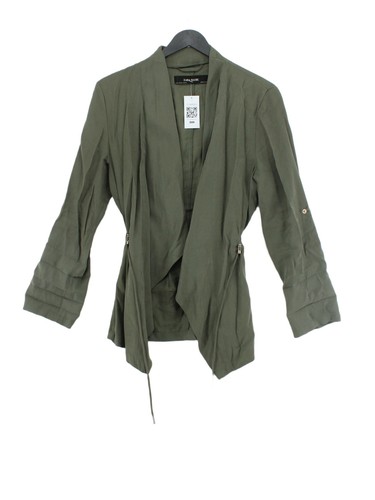 Zara Women's Cardigan XS Green Viscose with Polyester V-Neck Cardigan