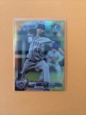 2017 Bowman Chrome Jacob deGrom Base Gold Refractor /50 SP New York Mets #33!