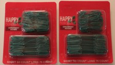 Happy Holidays - GREEN  2-PACK  Ornament Hooks 100 Short  150 Long - NEW