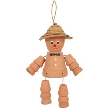 Terracotta Flower Pot Man Sitting Hanging Garden Patio Decoration Oranament