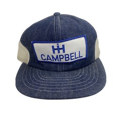International Harvester IH Denim Trucker Hat Cap Snapback Patch Mesh Foam Vtg