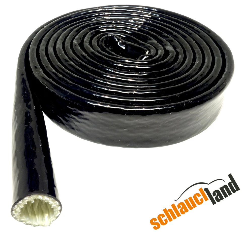 SILIKON HITZESCHUTZ SCHLAUCH SCHWARZ Isolierung Schutz Kabel Feuer Brand KFZ Öl - Bild 3 von 4