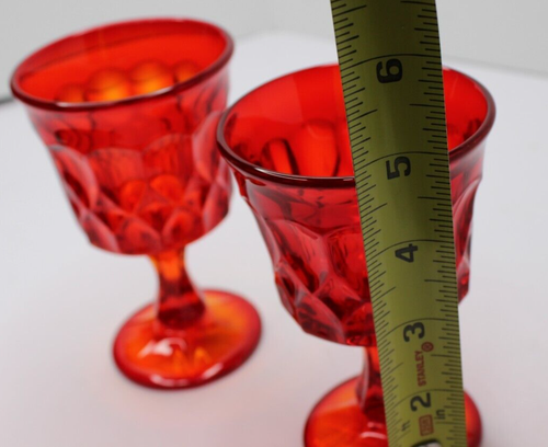NORITAKE Perspective 2x Rubinrote Amberina Wasserkelche 5 oz 4 5/8 in Wein - Bild 5 von 8