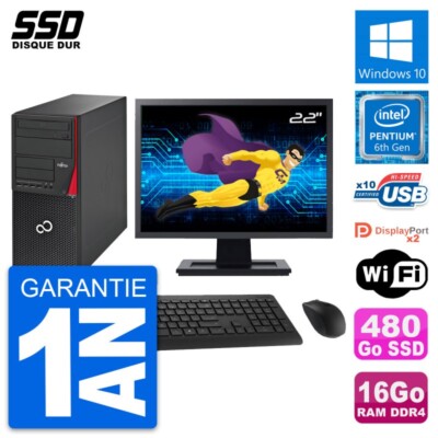 PC tour Fujitsu P756 Bildschirm 22 '' Pentium G4400 RAM 16Go SSD 480Go Windows 10