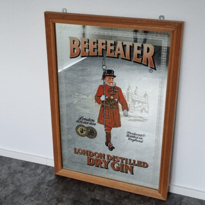 Beefeater London Vintage Wandspiegel Barspiegel Werbespiegel groß