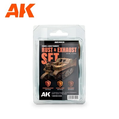 AK Interactive AK14031 - Rust and exhaust set Liquid Pigment - 3 x 35ml - Neu