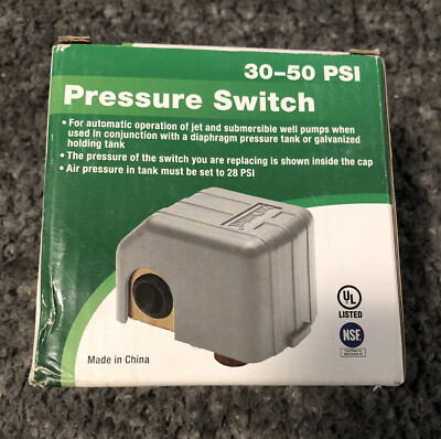 ProPlumber Plastic/Steel Pressure Switch 30-50 PSI NIB PPS3050 *FREE SHIPPING!*