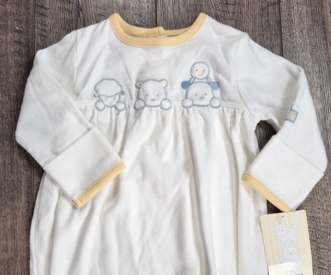 Baby Boy Girl New Vintage Carter's 03 Month Lamb Bear Puppy Sleep Gown