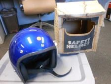 Vintage NOS All Sport Size Medium Candy Blue Open Face 5 Snap Racing Helmet