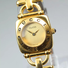 *EXC+5 * Gucci 6300L Horsebit Gold Dial Quartz QZ Ladies Watch