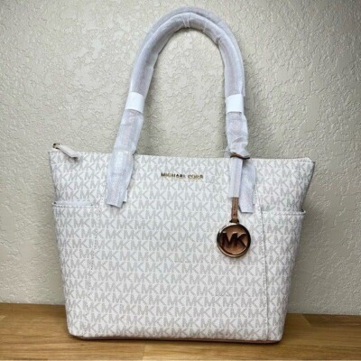 MICHAEL KORS Michael Kors Jet Set East West Top Zip Signature Tote - Vanilla NWT