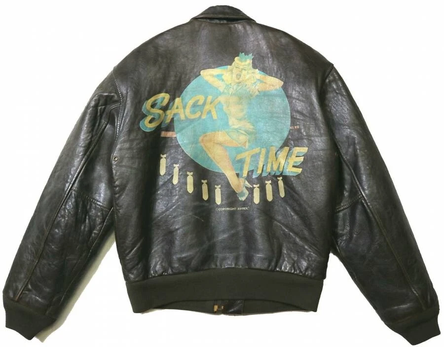 VINTAGE 1980s AVIREX TYPE A-2 FLIGHT JACKET SACK TIME SIZE XS G-1 B-3 MA-1