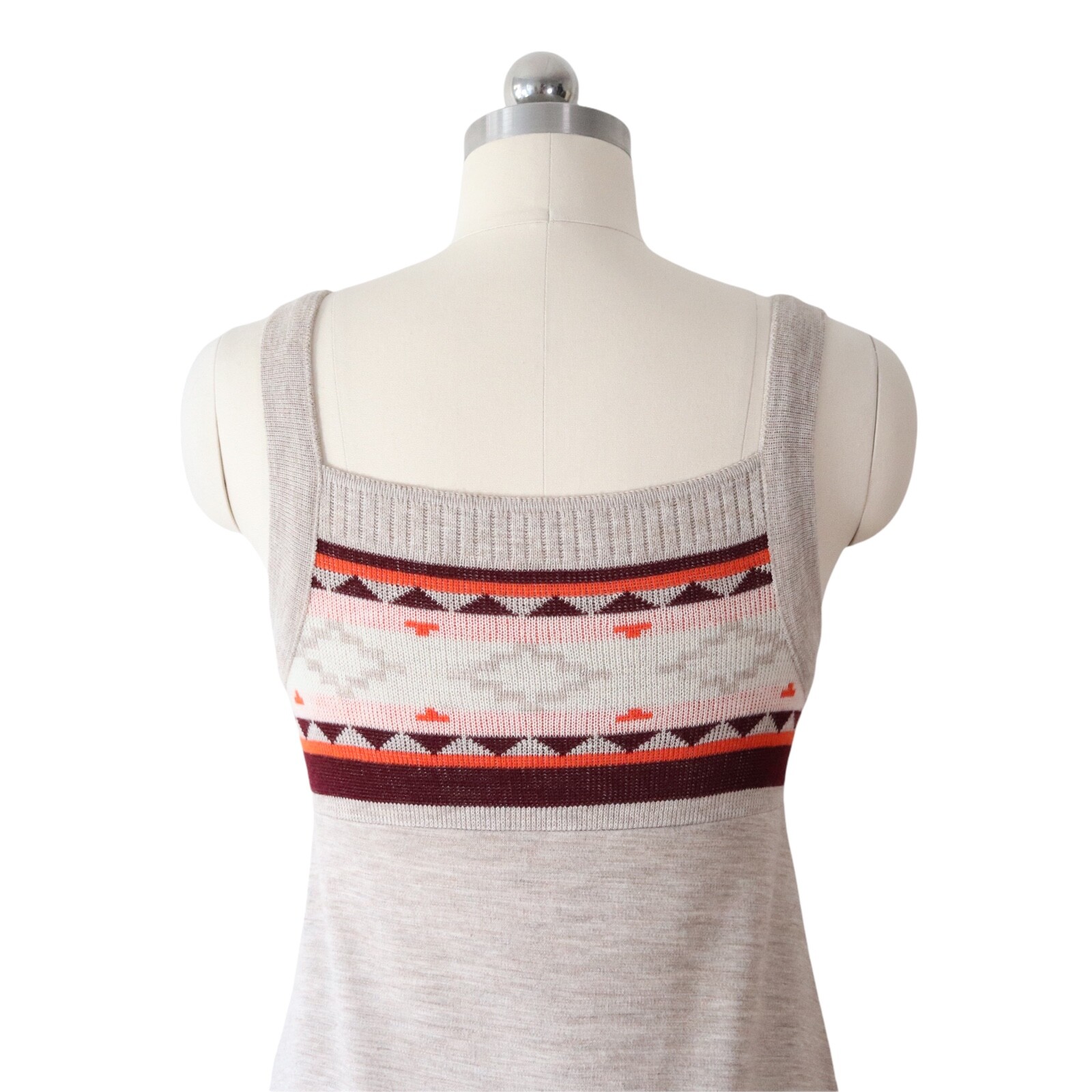 vintage 70s aztec design knit dress mod jumper S/… - image 5