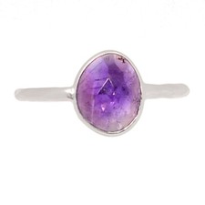 Natural Amethyst - African 925 Sterling Silver Ring Jewelry s.9 CR74976