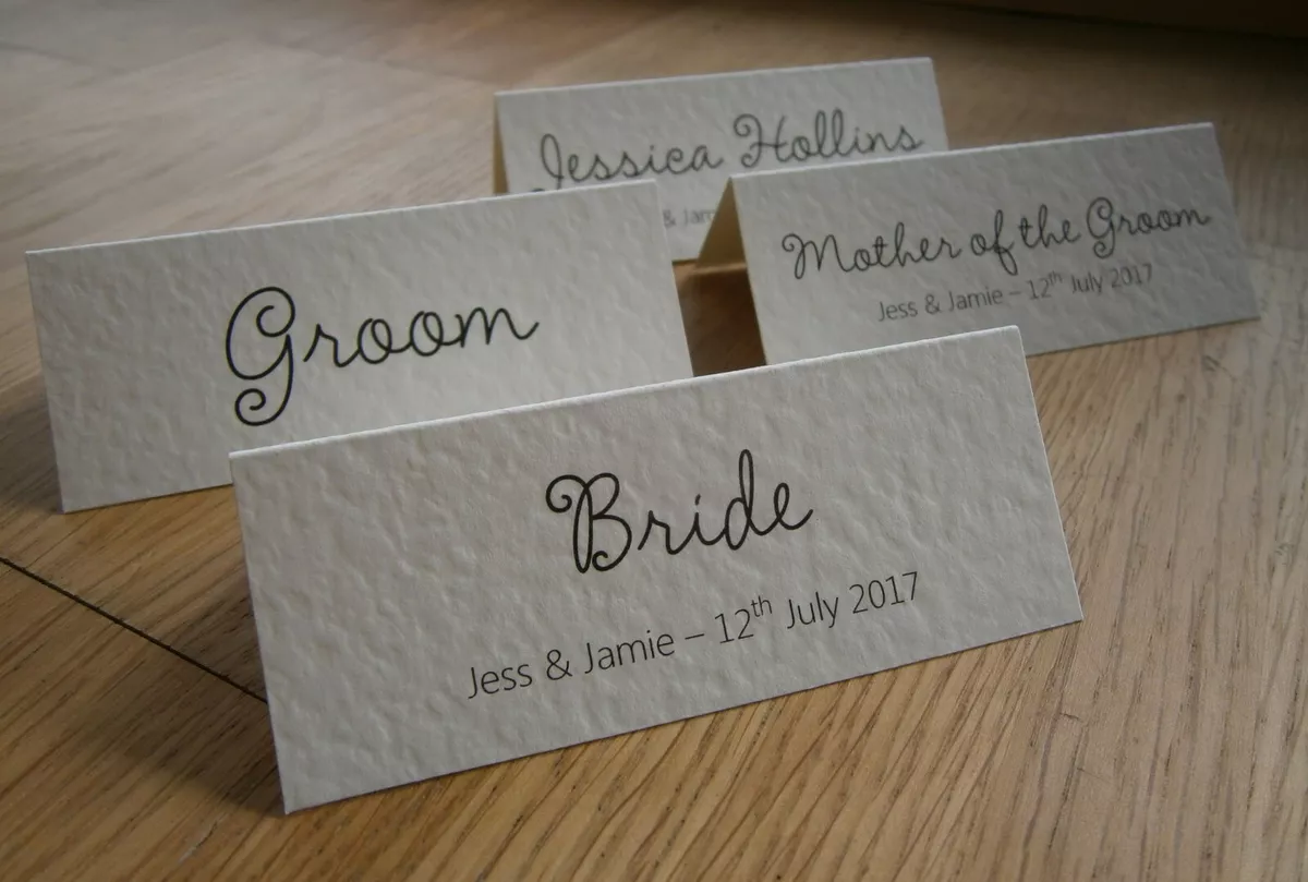 Personalised wedding table cards deals