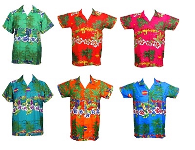 HERREN HAWAII HEMD HIRSCH STRAND HAWAII ALOHA PARTY SOMMER URLAUB AUSGEFALLEN S -XXL D4