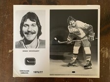 1976-77 Vancouver Canucks Team Issued Media Official Photo DENNIS VERVERGAERT