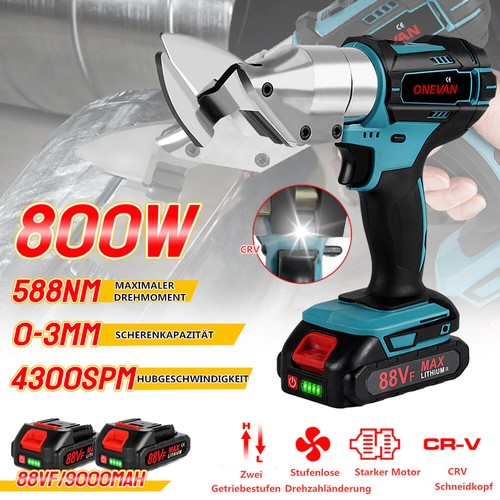 800W Akku Blechschere Elektrische Schere Max. 3MM 2 Batterie Für Makita