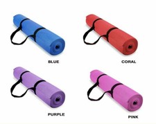 Yoga Mat Pilates Exercise mats with Carry Strap 4mm Thickness Pad