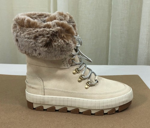 NEW Sperry Womens Torrent Faux Fur Lace-Up Waterproof Suede Boot US 8/39 Ivory - Picture 3 of 12
