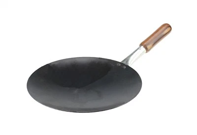 JB LEICESTER MS Iron Tawa / Crepe / Pancake Pan with Wooden Pipe Handle HEAVY DUTY TAWA TAVA