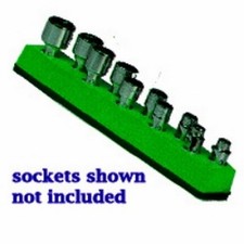 Mechanics Time Saver 485 14 In. Dr Univ Magnetic Green Socket Holder 5-14mm