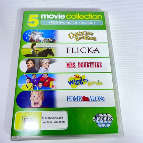 Home Alone/Mrs. Doubtfire/Wiggles Movie/Chitty Chitty Bang Bang/Flicka DVD - Afbeelding 1 van 5