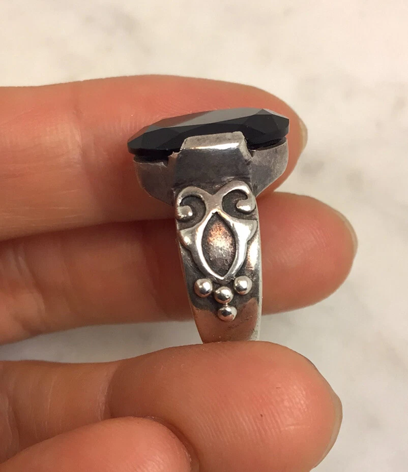 VTG SILPADA Sterling Silver Faceted Black Onyx Ring Size 7 eBay