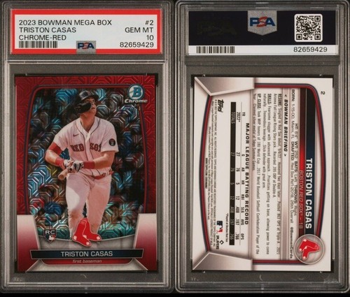 2023 Bowman Mega Box Tristion Casas PSA 10 #2/5 Rifrattore Rosso Rookie RC Red Sox - Foto 2 di 2