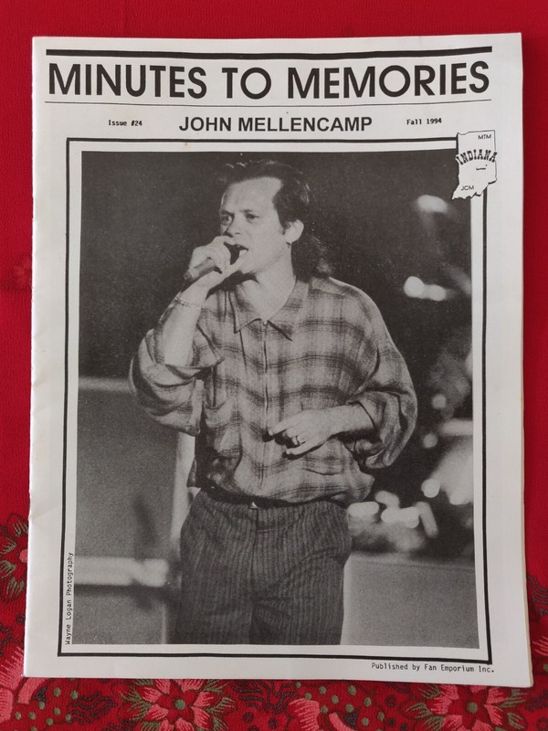 1994 Fall Issue #24 John Mellencamp "Minutes To Memories" Fan Club Magazine
