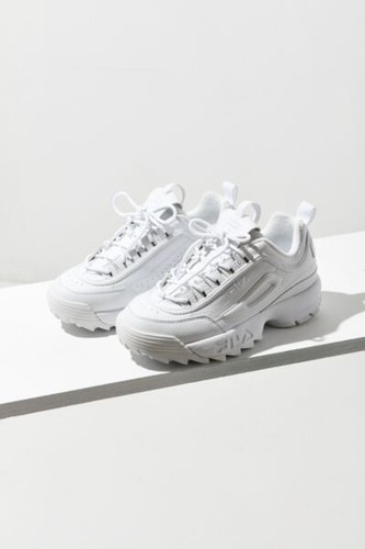 FILA Men Sneakers Disruptor 2 Premium Mono Mens White Sneakers Size 12 - 第 1/12 張圖片