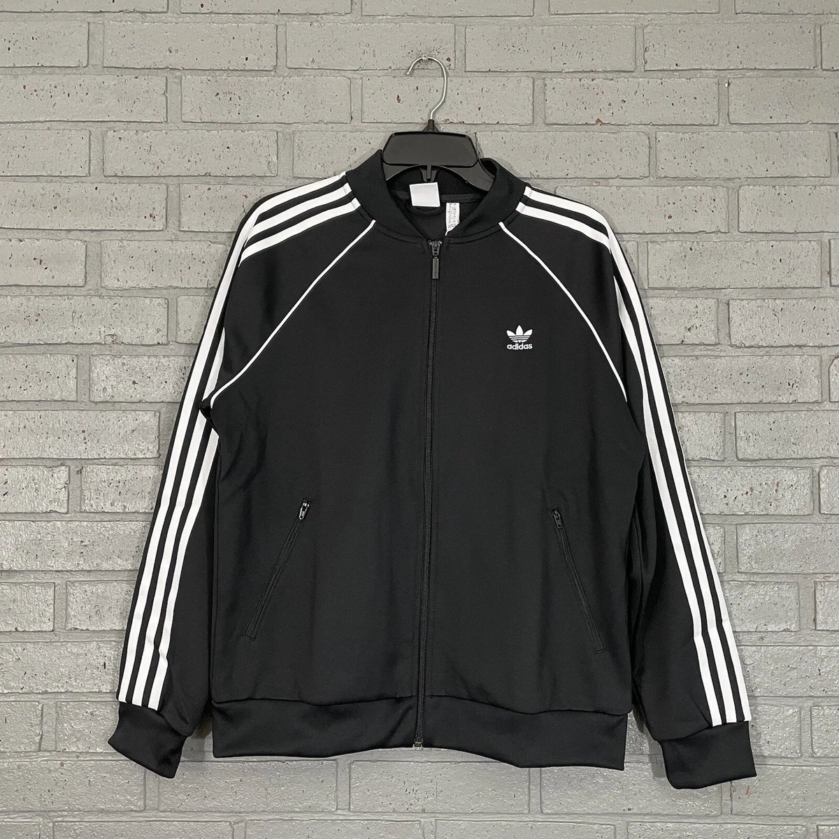 75 Womens Size L Adidas Classic Superstar Black Track Jacket