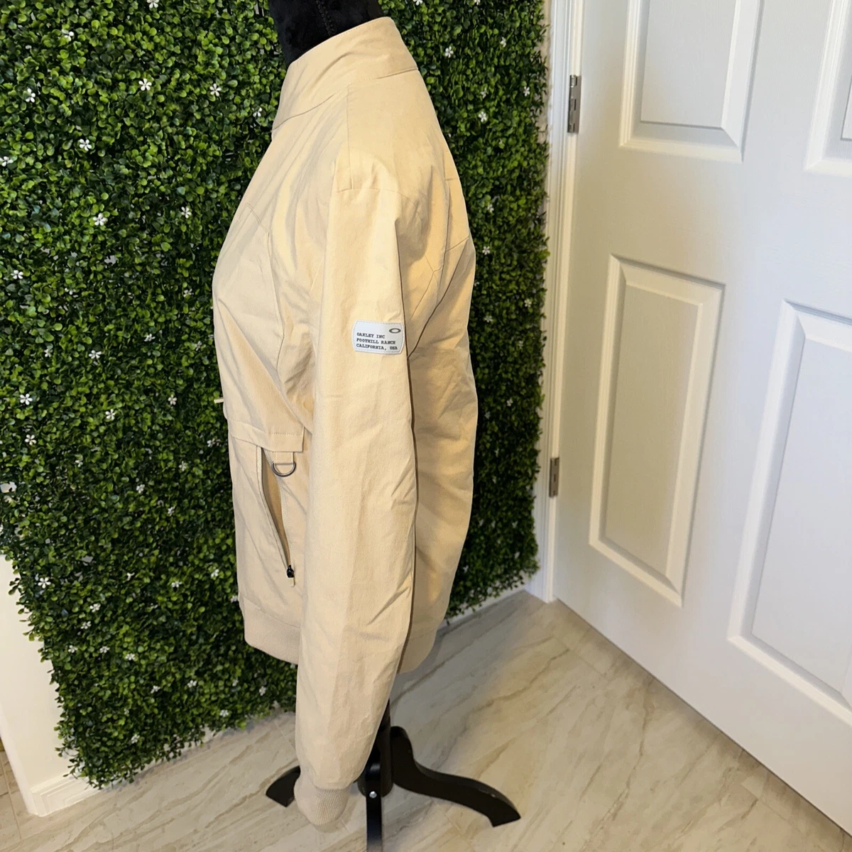 Oakley Full Zip Jacket Regular Fit Coupe Standard Men s Medium Tan Lightweight