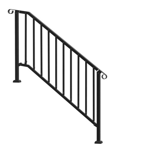 Handrails for Outdoor Steps 5-6 Step Stair Hand Rail Kit Transitional Carbon Ste