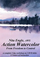 Nita Engle, AWS, 4 day long WatercolorVideoWorkshop on 3 DVDs - See Other Items