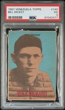 1967 Venezuela Topps Baseball Bill Dickey #140 PSA 3