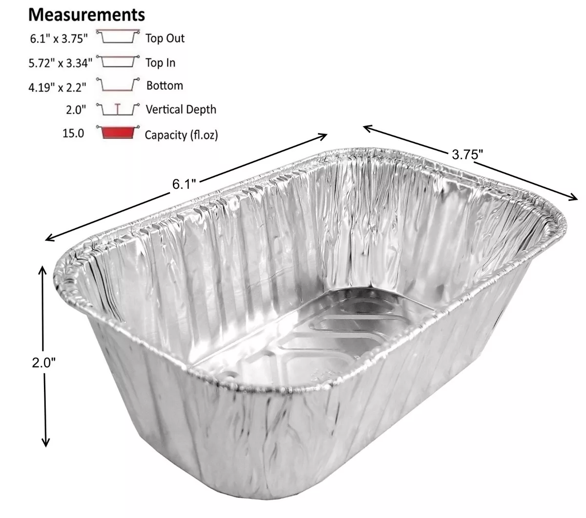 1/4 quarter sheet pan disposable aluminum foil container case of 100