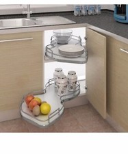 Nuvola Corner Kitchen Pull Out Storage for Kitchen Corner Cabinet 500mm White