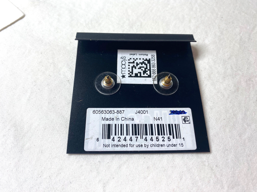 DKNY Gold Tone Pave Clear Crystal Stud Earrings New - 第 4/4 張圖片