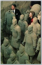 Ronald Reagan President China Vintage Postcard Nancy Terra Cotta