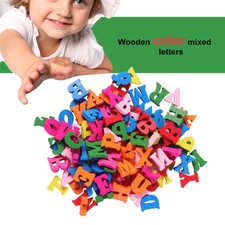 100 Pcs Woodsy Decor Wooden Letters for Kids Alphabet Bedroom Decorate 15mm