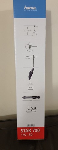 Hama Camera Tripod Star 700 125-3D DSLR, SLR, 3-Way Head, 42.5-125cm, Carry Case - Picture 15 of 18