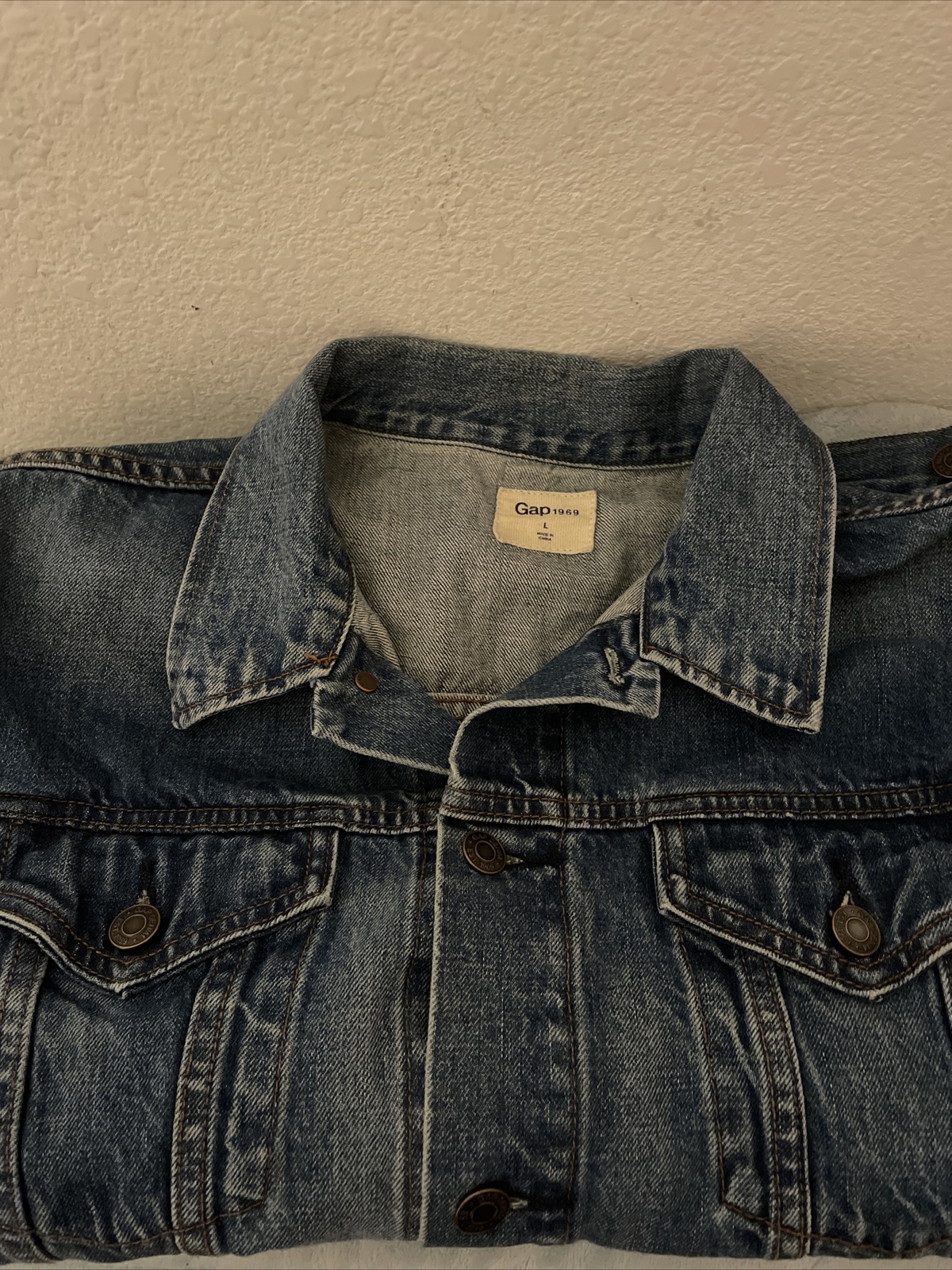 Gap 1969 Icon Denim Jacket Indigo Trucker Style Men's… Gem