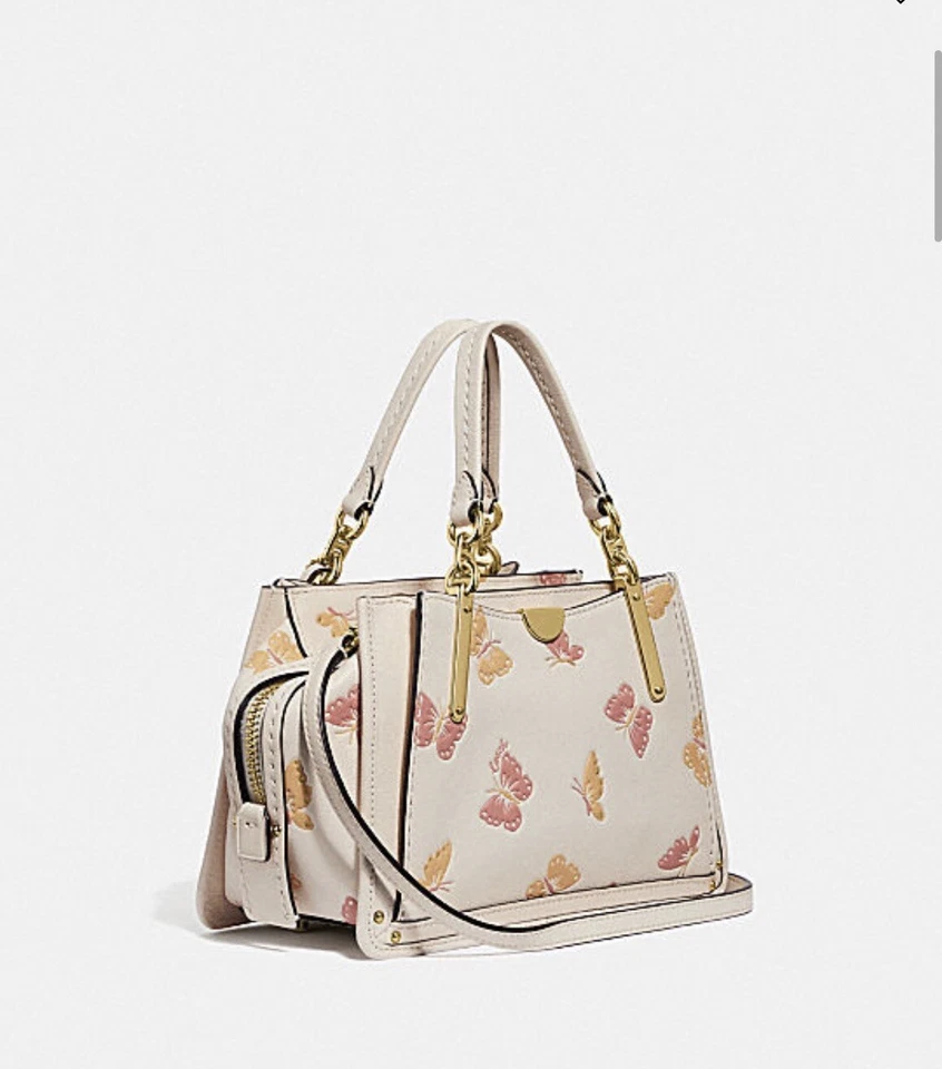 NWT Coach Dreamer 21 Handbag with butterfly motif Print 69627 Gold/Chalk - Image 2 of 4