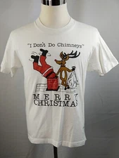 Vtg 1988 Screen Stars Best Size L I Don't Do Chimneys Merry Christmas T-Shirt