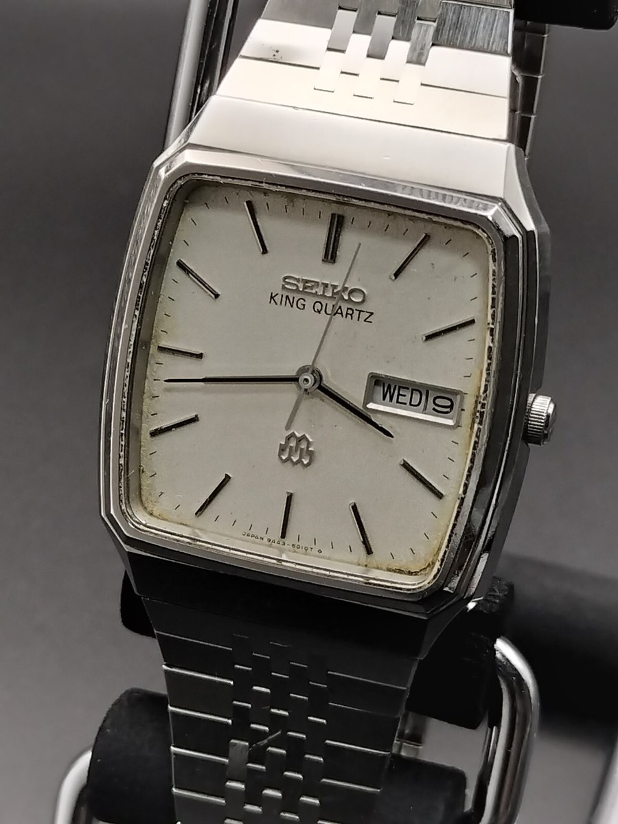 Vintage Seiko King Quartz Twin Quartz Square 9443-5020 Men's Watch