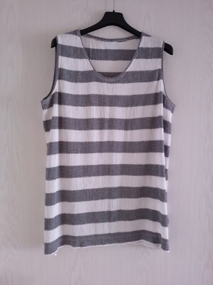 Shirt, Damen Armenlos, Größe 46, Von Verse, Weiß/grau, Gestreift 