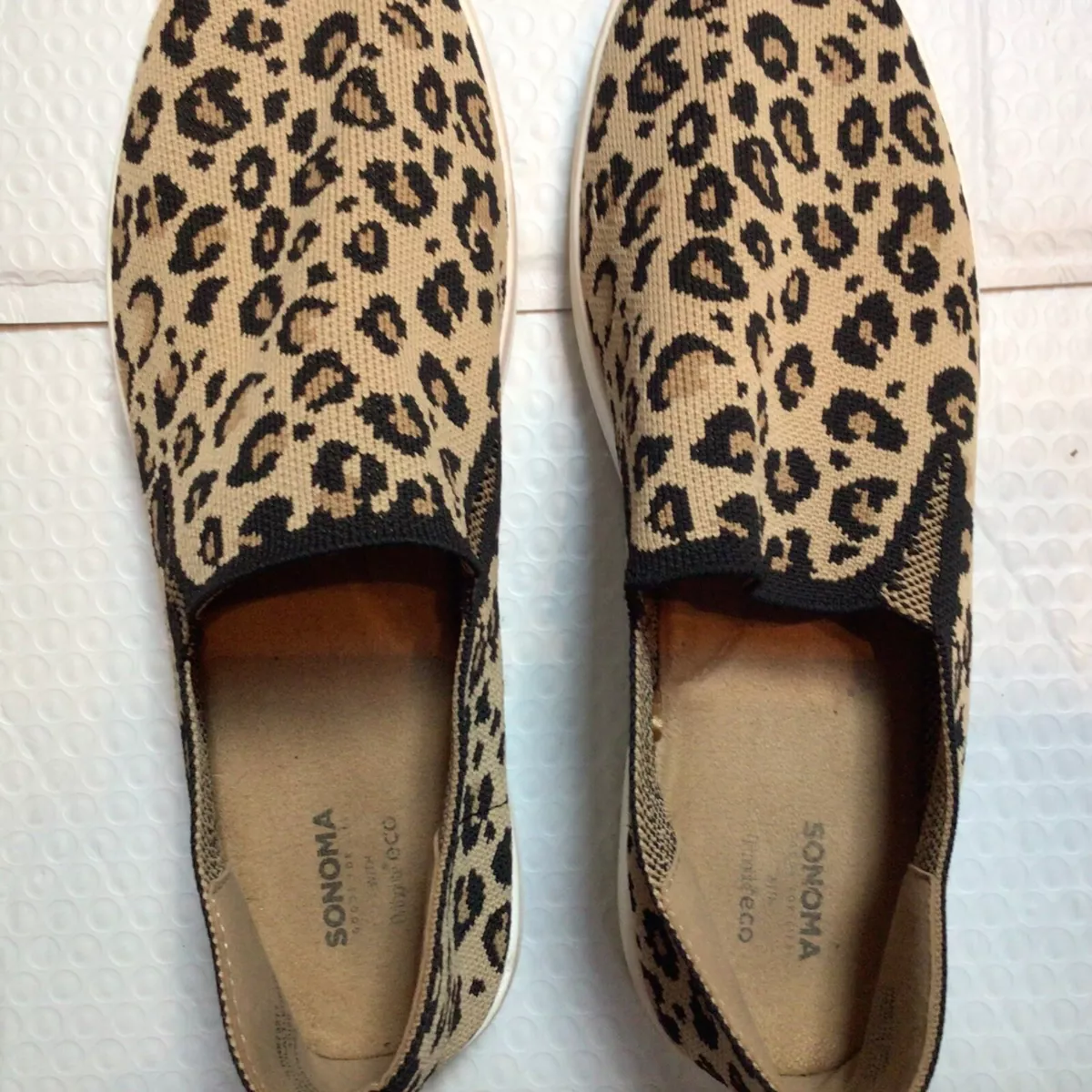 Womens leopard print slip hotsell on shoes